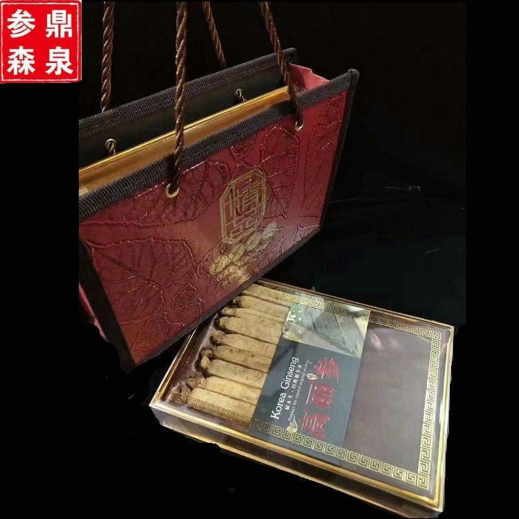 长白山特产6年根125g高丽参 8支礼盒装黄马褂无糖压块红参图5