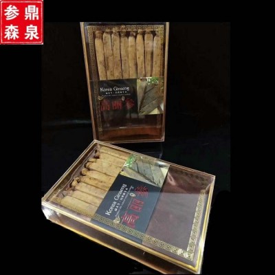 长白山特产6年根125g高丽参 8支礼盒装黄马褂无糖压块红参