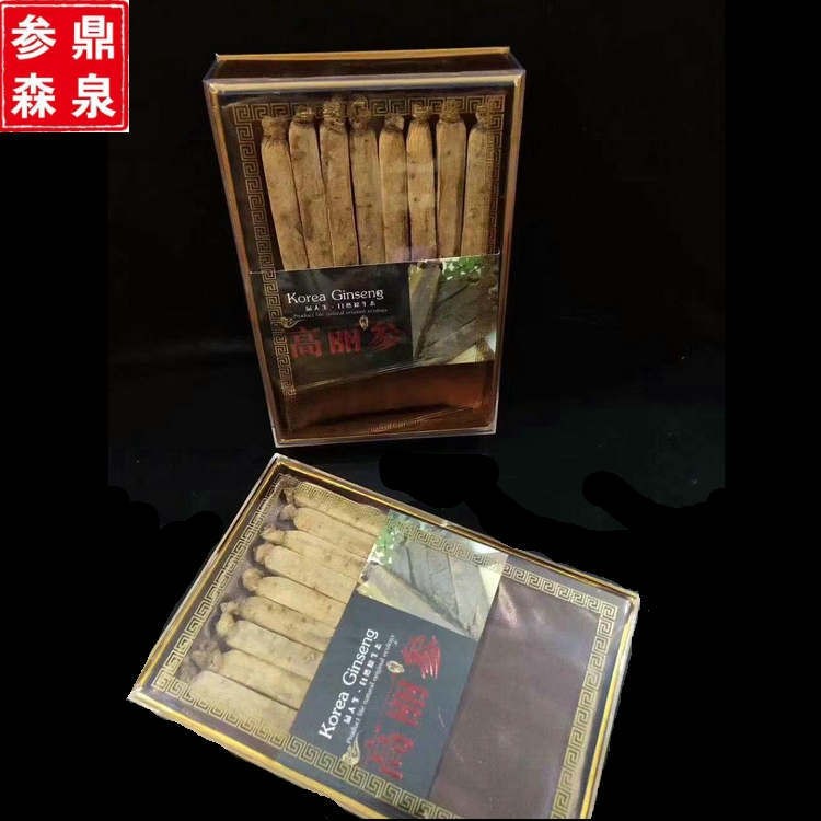 长白山特产6年根125g高丽参 8支礼盒装黄马褂无糖压块红参图3