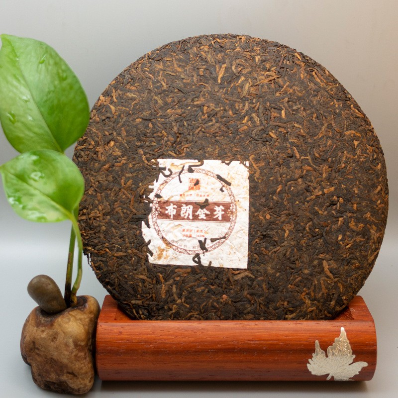 布朗金芽2018年普洱茶熟茶云南七子饼普洱茶饼批发熟普洱 357g/饼图2