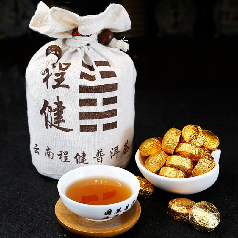 厂家批发云南新普号糯米香普洱熟茶 迷你小沱茶散装500g 普洱茶