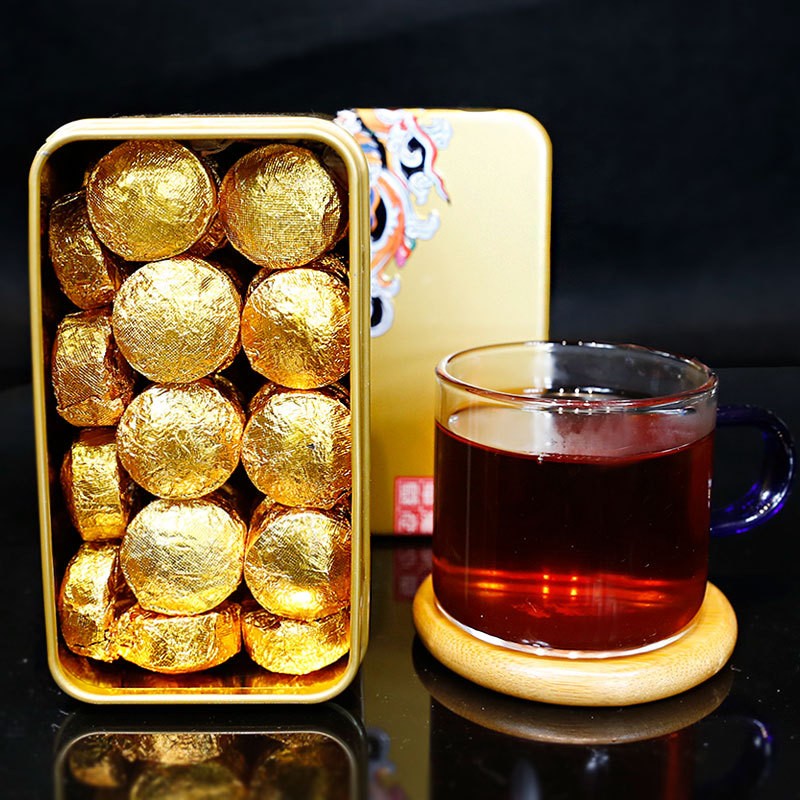 云南糯米香小沱茶新普号普洱茶熟茶普洱小金沱浓香型茶叶厂家批发