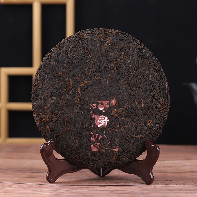 2021年易武普洱茶叶357g饼茶曼秀古茶熟茶云南勐海茶区越陈越香图2