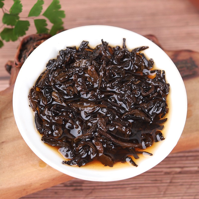 2021年易武普洱茶叶357g饼茶曼秀古茶熟茶云南勐海茶区越陈越香图4