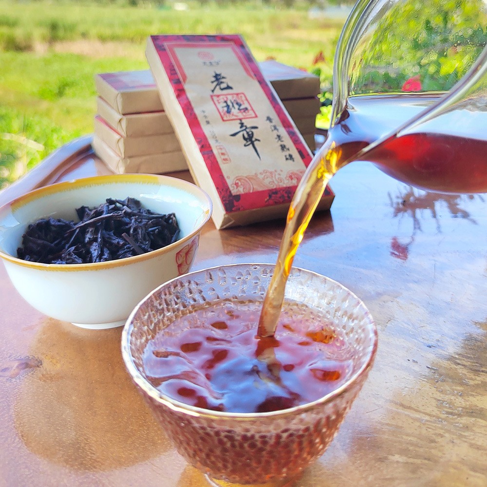 老班章普洱茶熟茶200g 2011年云南陈年普洱茶砖老茶头熟普茶批发图4