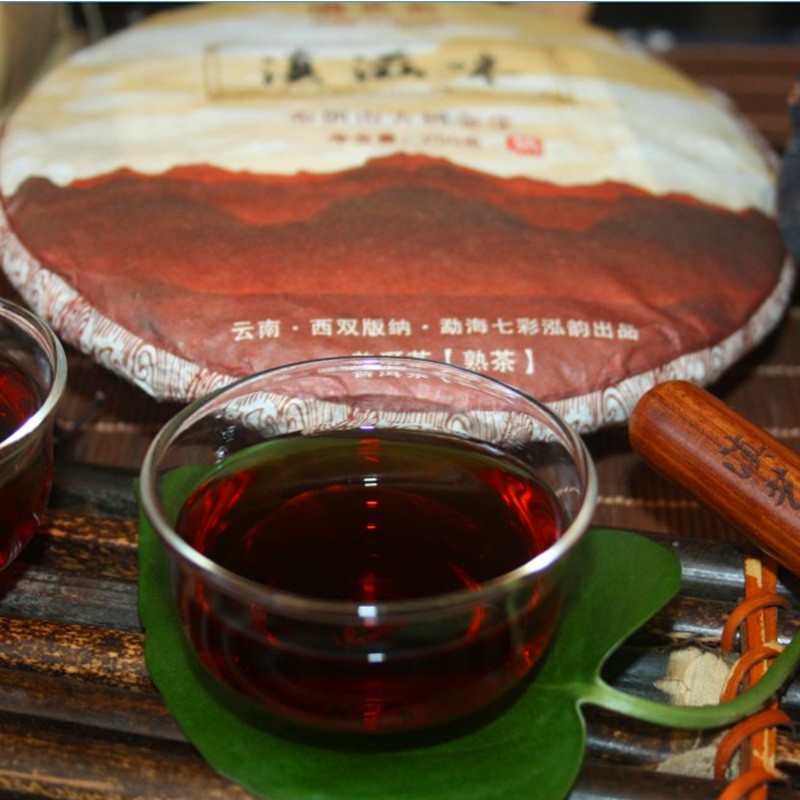 普洱茶批发 云南普洱茶熟茶勐海布朗山春茶滇滋味200克饼金芽熟茶图3