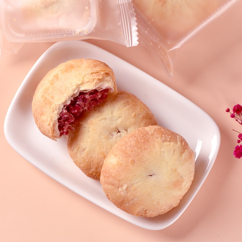 玫瑰鲜花饼云南特产25克*10个/盒 原味 支持批发 小茶点图2