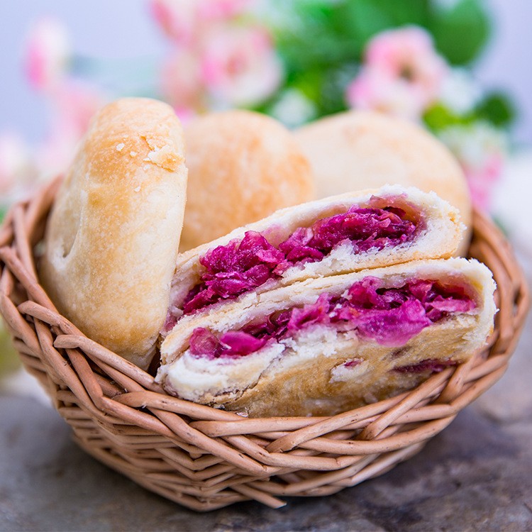 现货批发春城印象手工玫瑰鲜花饼 经典组合鲜花饼 礼盒装120g/4盒图3