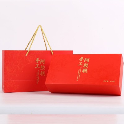 批发东阿特产正品手工阿胶糕阿胶驴胶块片手工制作阿胶糕盒装500g