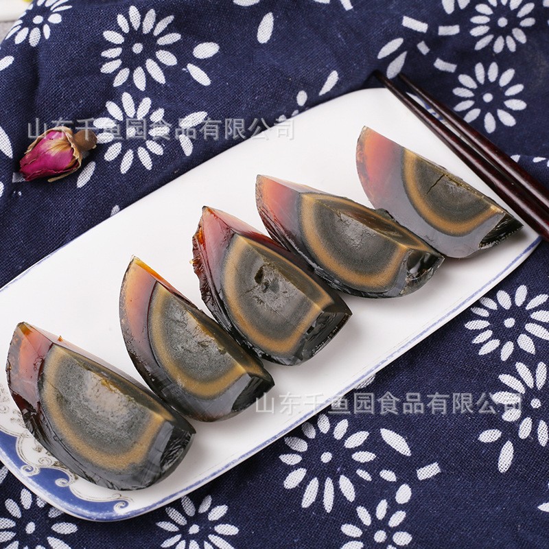 千鱼园松花蛋20枚散装无铅溏心皮蛋琥珀蛋微山湖特产变蛋沙心鸭蛋图3