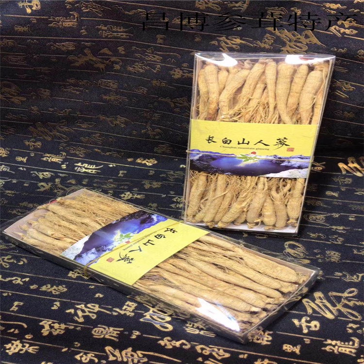 长白山人参礼盒 整支生晒参白参 东北干人参礼盒装吉林人参干条图4