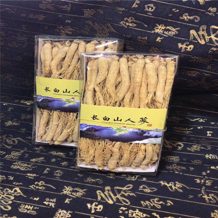 长白山人参礼盒 整支生晒参白参 东北干人参礼盒装吉林人参干条图2