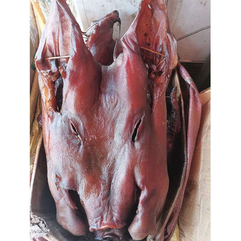 【湘西腊猪脸肉】腊味批发湖南农家烟熏商用腊猪嘴腊猪脸肉猪鼻子图5