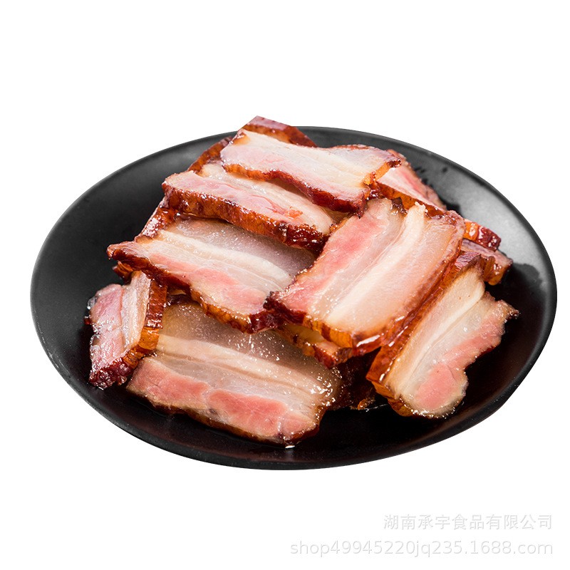 湖南特产 500G装 农家风味柴火 烟熏乡里五花腊肉 批发销售图5
