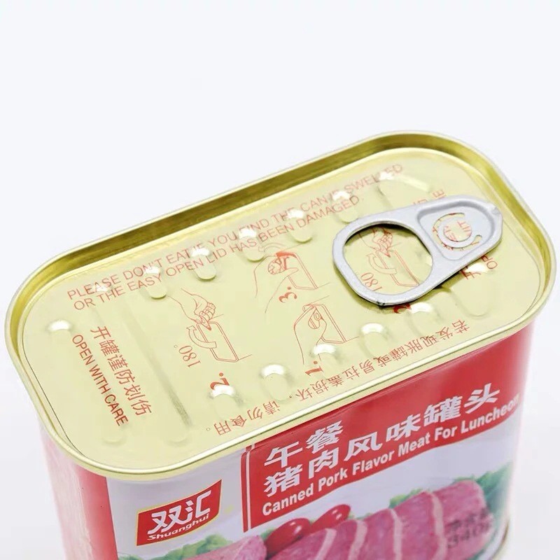 双汇午餐猪肉风味罐头340g火锅烧烤风味料理即食香肠零食泡面搭档图4