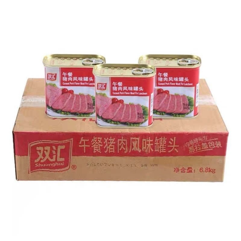 双汇午餐猪肉风味罐头340g火锅烧烤风味料理即食香肠零食泡面搭档图5