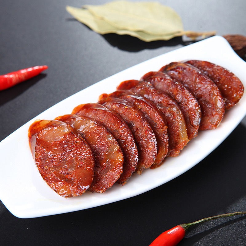 四川农家口味特产散装整箱长条带绳腌制切肉香辣川味麻辣风味腊肠图3