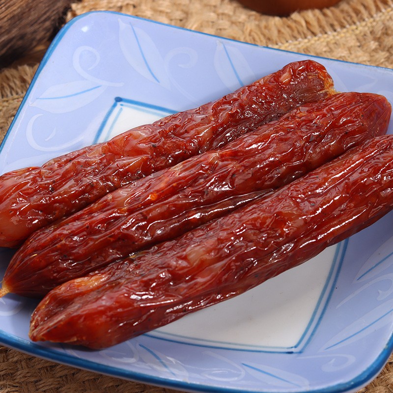 四川农家口味特产散装整箱长条带绳腌制切肉香辣川味麻辣风味腊肠图2