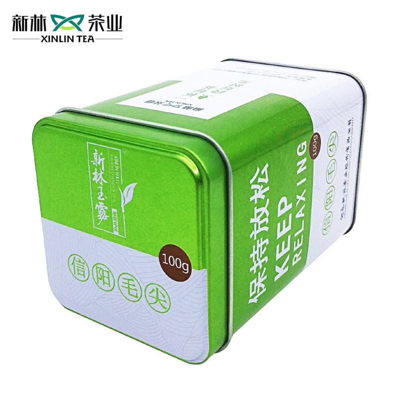 2021新茶 信阳毛尖 明前茶 新林玉露 芽茶 100g 铁盒装图5