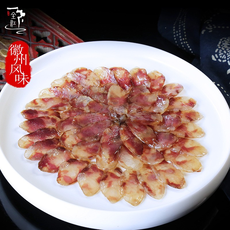 农家风干土香肠咸味黑猪纯肉肠腊香灌装腊肠 徽州特产500g图2