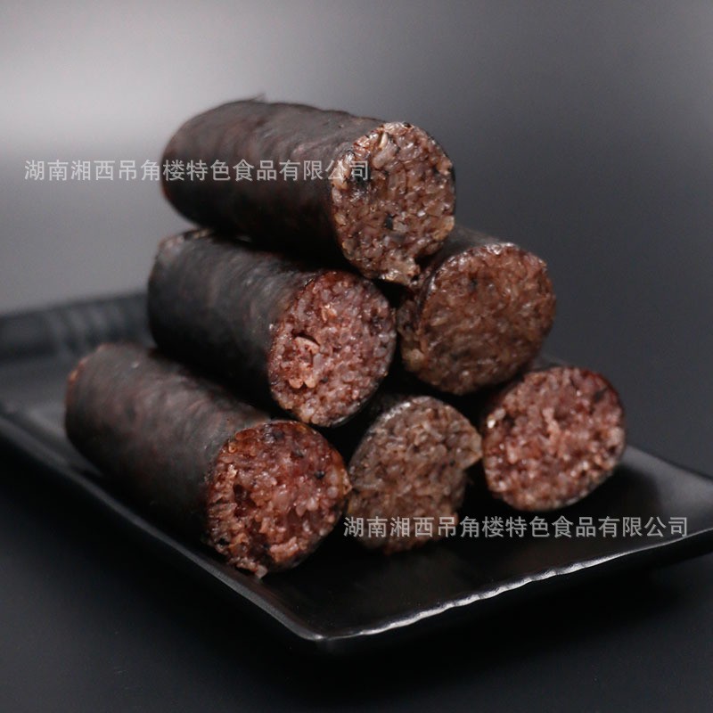 【小额批发】湖南湘西特产土家血粑农家传统血灌肠糯米血肠300g袋图2
