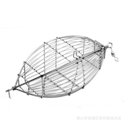 橄榄形不锈钢诱饵笼 打窝笼 大青针南油黄鸡笼 橄榄型黄鸡笼