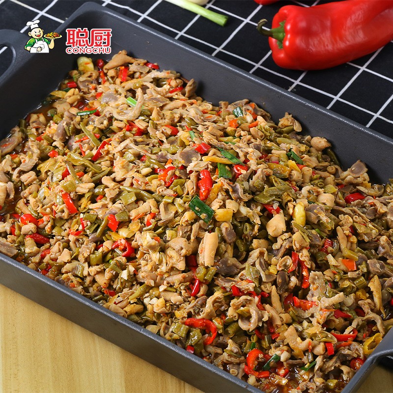 聪厨 酸辣鸡杂1.5kg湖南风味袋装干锅鸡杂下饭熟食料理包面条码子图3