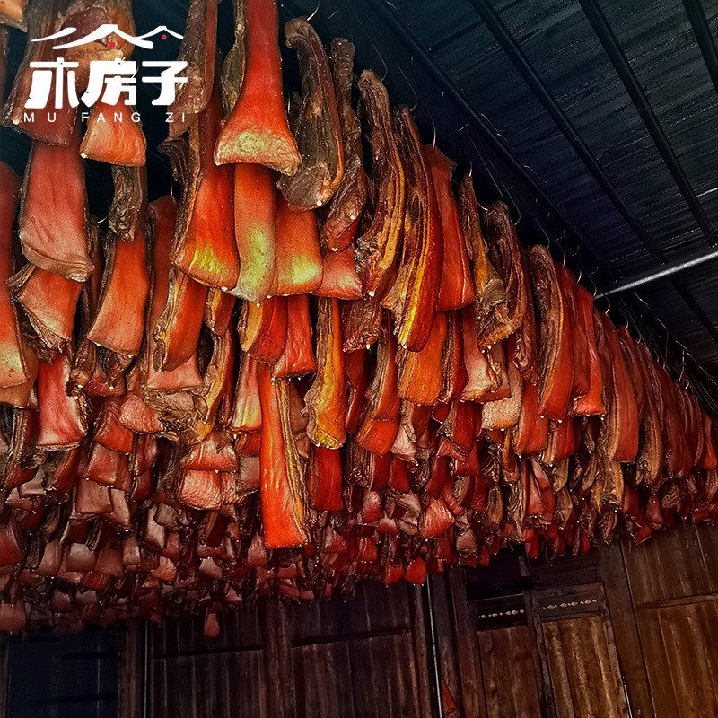 湖南湘西特产正宗木房子品牌烟熏土猪五花肉腊肉厂家直销批发图3