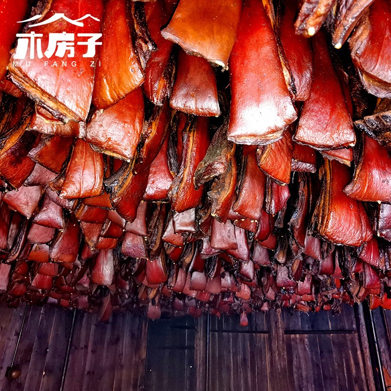 湖南湘西特产正宗木房子品牌烟熏土猪五花肉腊肉厂家直销批发图2