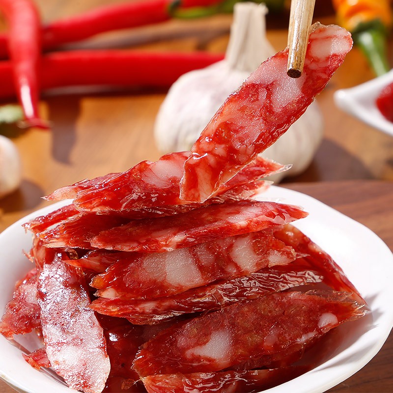 广式香肠500g家用散装腊肉肠腊味小香肠商用甜味广东风味特产腊肠图5