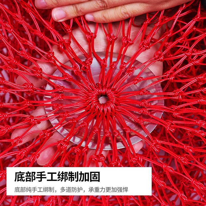 新款飞磕黑坑渔护 方口圆口可折叠可飞磕鱼护 双股球拍线编织鱼护图4