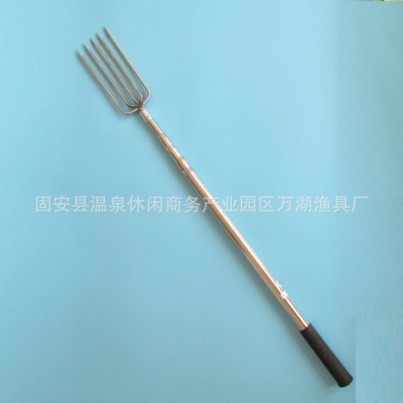 工厂鱼叉不锈钢头老式纯手工有倒刺超硬长多功能大号五齿图4