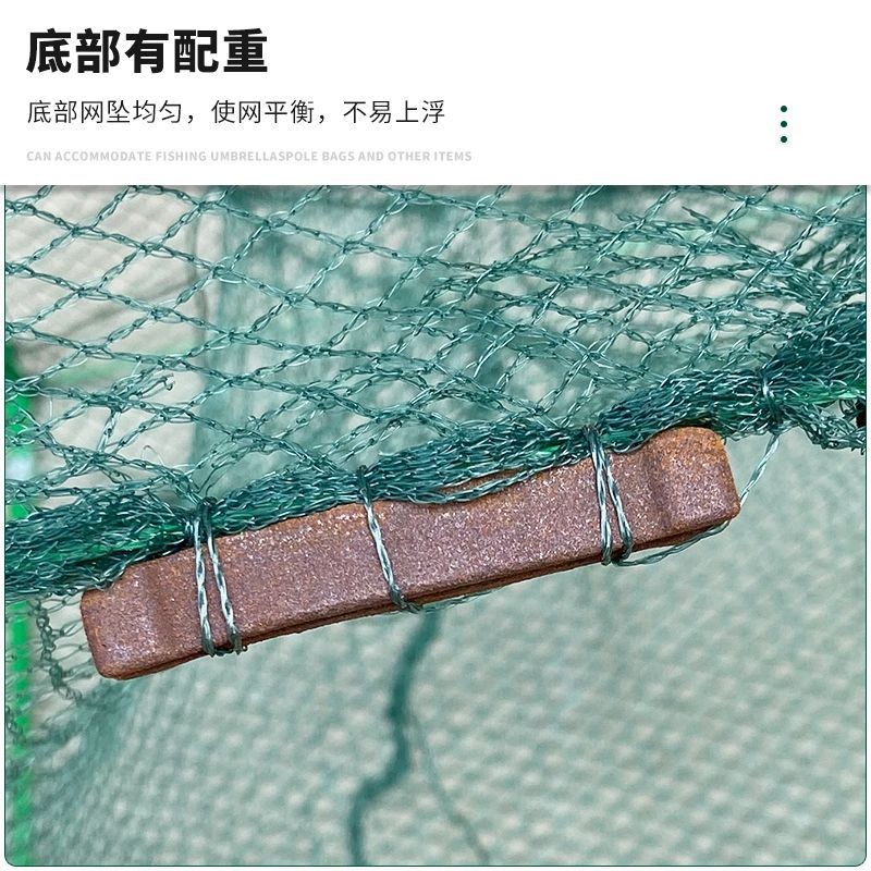 10米33节20洞虾笼渔网龙虾网捕鱼笼鱼网捕虾笼折叠螃蟹泥鳅黄鳝笼图4