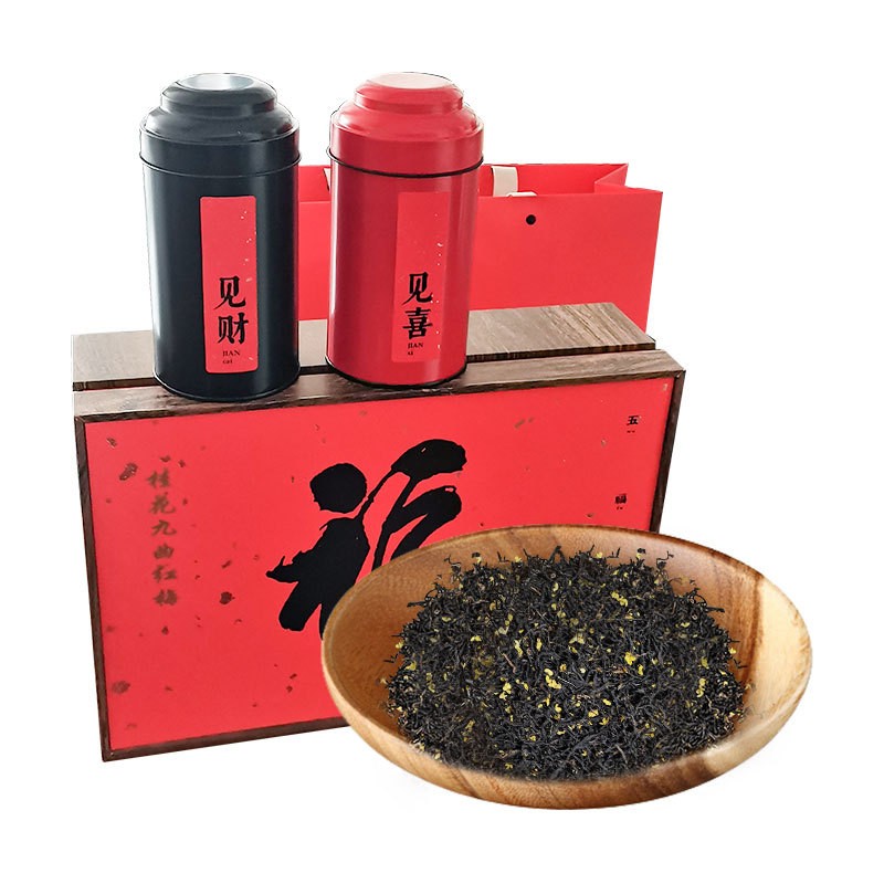 桂花九曲红梅新茶桂花红茶叶杭州特产250g散茶批发红茶浓香花果茶图5