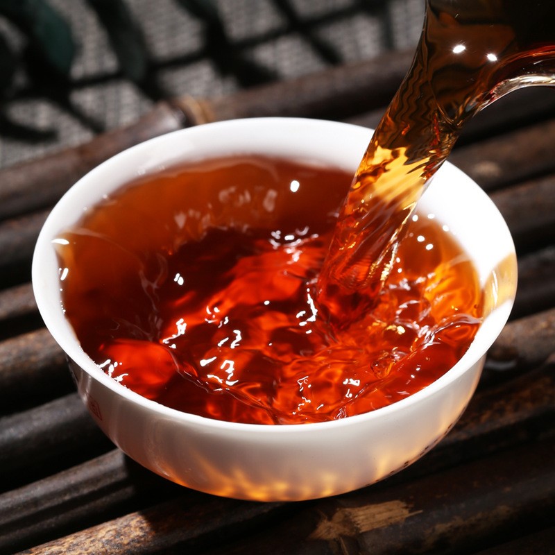 批发云南普洱茶叶 青山外 七子饼熟茶357g陈韵明显 乔木老树发酵图4
