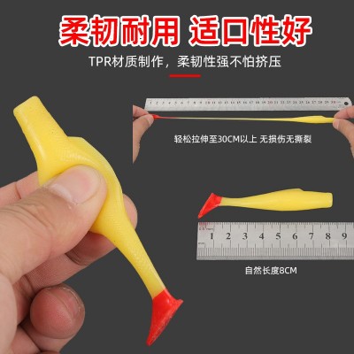 跨境热销浮水t尾饵6cm/1.8g路亚饵倒钓德州钓软虫鲈鱼鳜鱼仿生饵