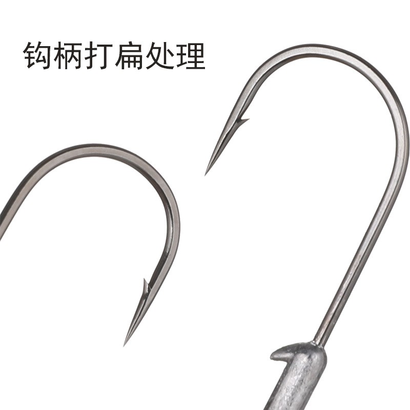 50枚/包 压铸铅头钩 路亚饵软虫软饵钩 加强锋利防挂底鲈鱼鳜鱼钩图3
