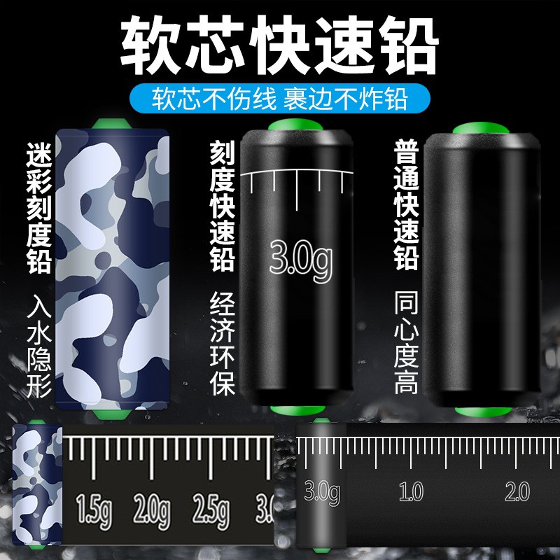 硅胶太空豆套装1付水晶绿太空豆刻度铅八字环子线夹竞技渔具配件图3