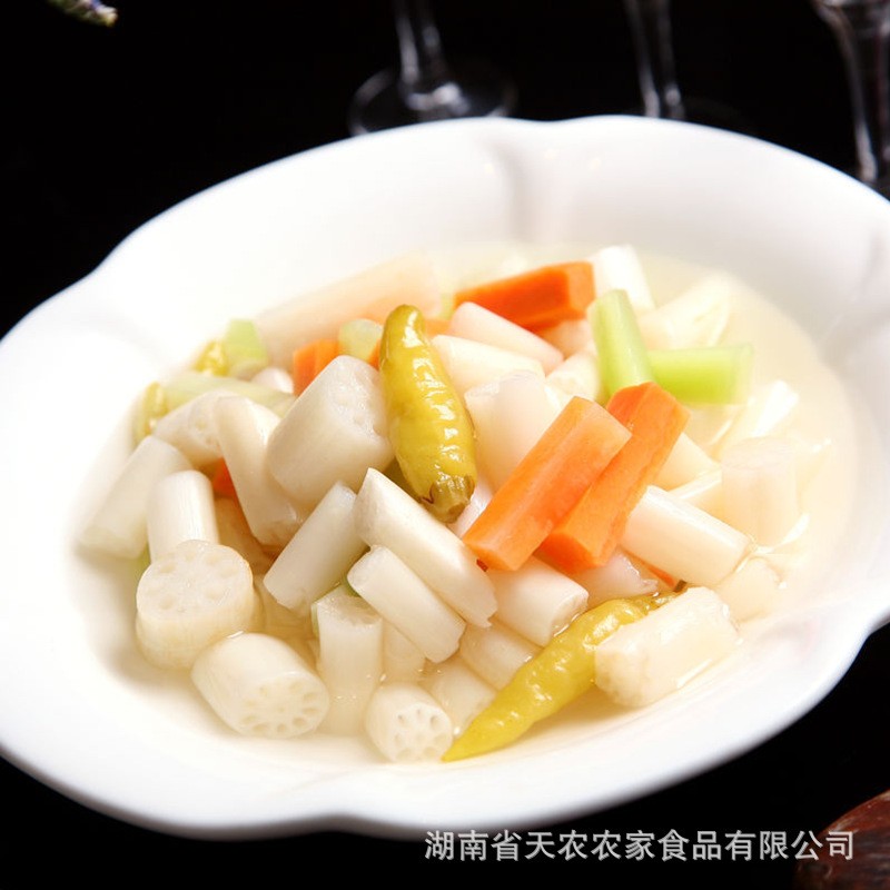 湖北特产洪湖泡藕带 泡椒酸辣藕带 酸菜酒店凉菜下饭菜泡菜藕尖图2