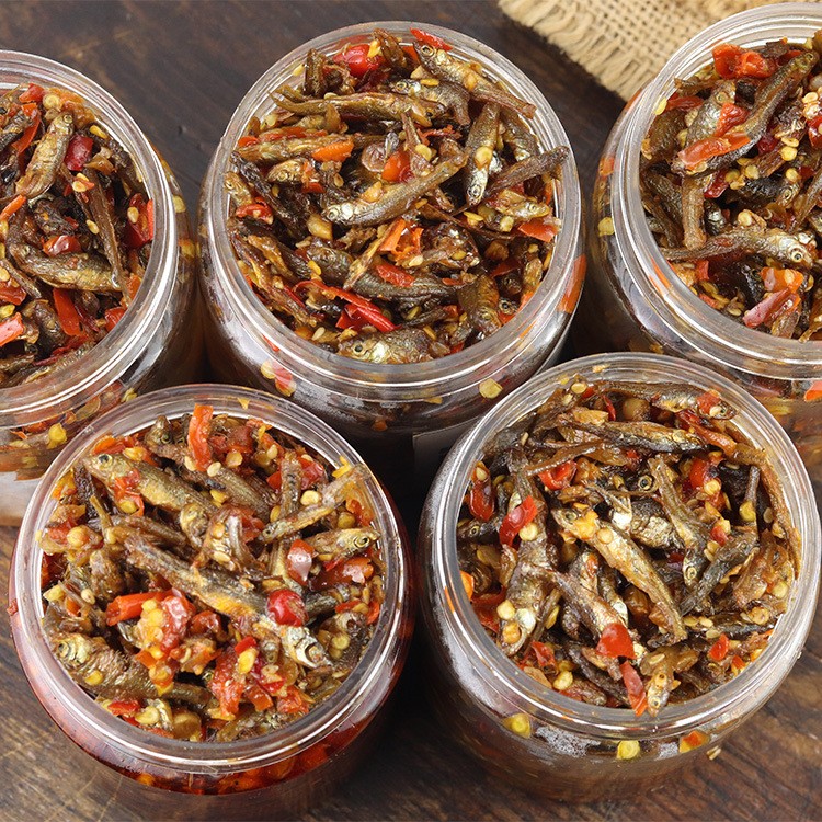 厂价批发 湖南香辣小鱼仔农家自制下饭菜零食小吃柴火鱼瓶装图4