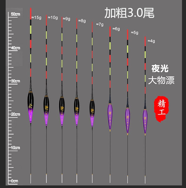 大物漂夜光漂防爆顶电子鱼漂浮标加粗醒目日夜两用库钓青鱼鲢鳙漂图3