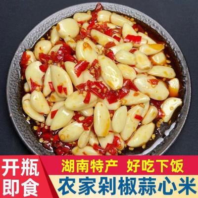 学堂食记厂家直供湖南特色剁椒蒜心米280g/瓶装批发一件代发