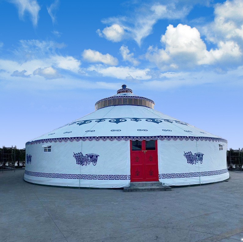 大型新款蒙古包帐篷户外农家乐餐饮防风保温地锅夜市烧烤饭店景区图3