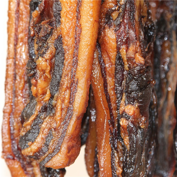 新港腊味 广式腊肠香肠腊肉广东农家土猪手工生晒五花腊肉500克图2