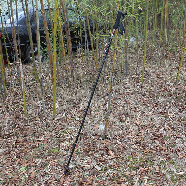 户外7075直把软木登山杖徒步折叠手杖海绵手柄滑雪杖5节折叠杖子图2