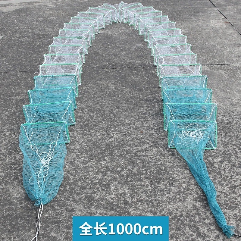 尼龙捕鱼笼20x35x29卡密眼捕泥鳅折叠渔网渔具养殖笼折叠虾笼蟹笼图3
