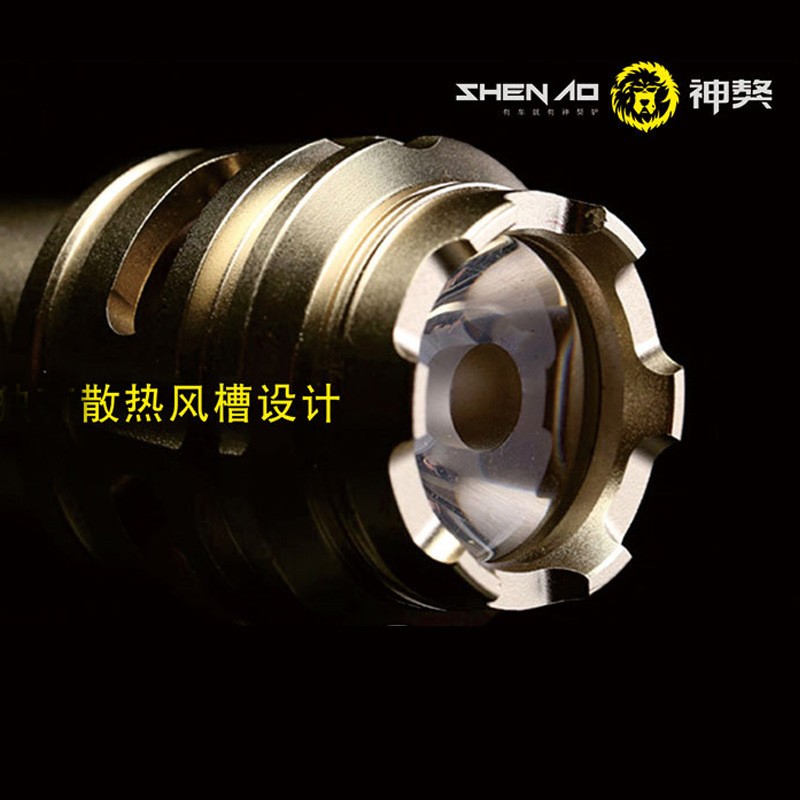 神獒铲电筒多吉强光LED手电露营车载家用手电远射SOS求救信号手电图5