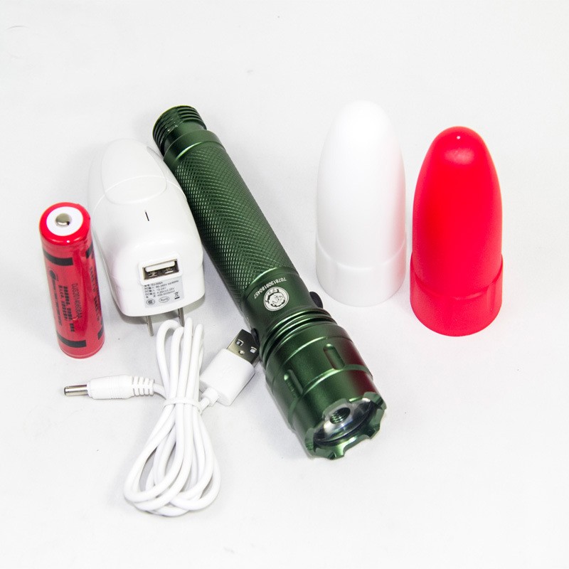 神獒铲电筒多吉强光LED手电露营车载家用手电远射SOS求救信号手电图4
