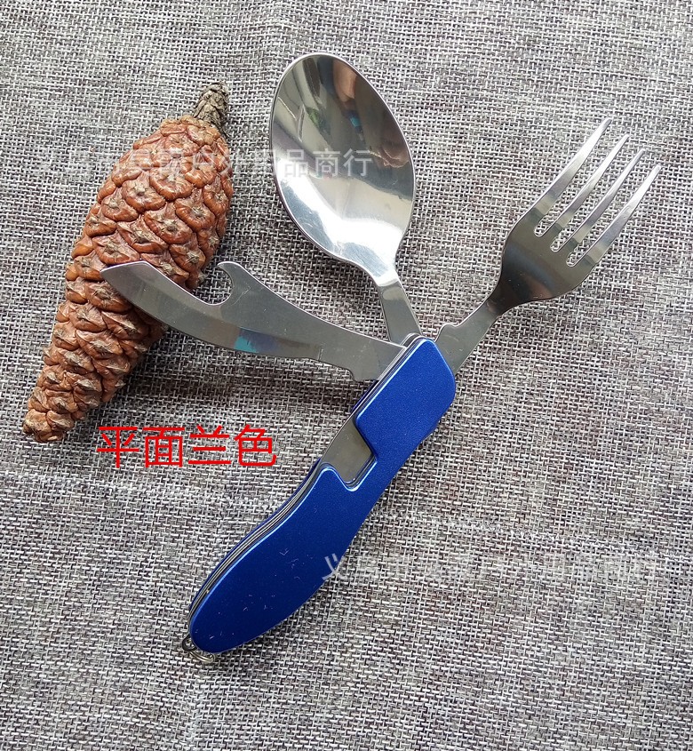 野营餐具 折叠刀叉勺组合 不锈钢餐具 刀叉多功能小刀拆装餐具图4