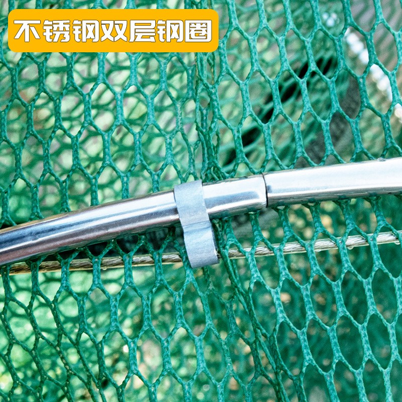 不锈钢双圈鱼护 渔护万向定位涂胶防挂渔护双环网兜鱼护网兜黑坑图3